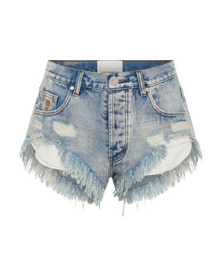 Rollers Low Waist Denim Shorts - Hendrixe Blue