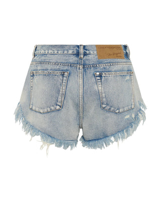 Rollers Low Waist Denim Shorts - Hendrixe Blue