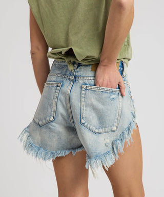 Rollers Low Waist Denim Shorts - Hendrixe Blue