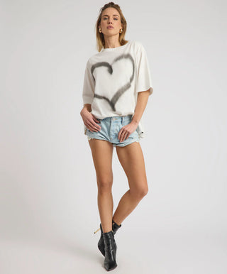 Bandits Heart Low Waist Denim Shorts - Sea Mist Love