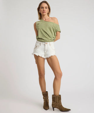 Renegades High Waist Denim Shorts - White Beauty