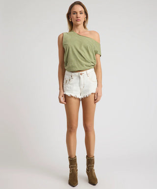 Renegades High Waist Denim Shorts - White Beauty