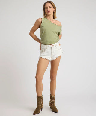 Renegades High Waist Denim Shorts - White Beauty