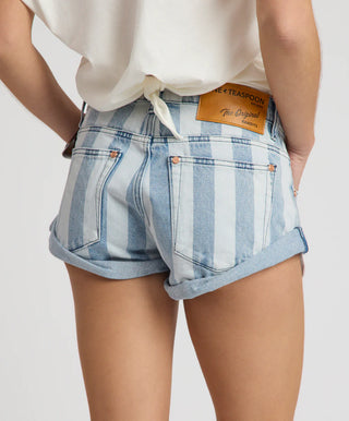 Bandits Low Waist Denim Shorts - Beach Club Stripe