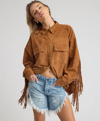 Frankies Low Waist Long Length Denim Shorts - Riviera Blue