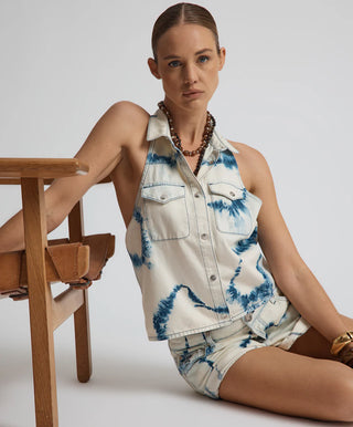 Revival Bandits Tie-Dye Low Waist Denim Shorts - Tie Dye Dreams