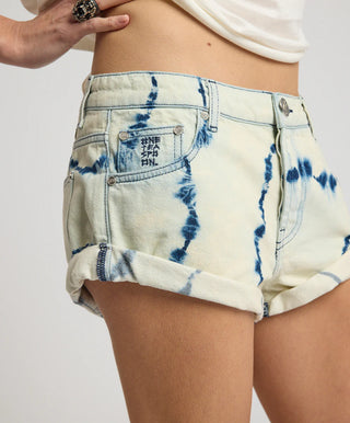 Revival Bandits Tie-Dye Low Waist Denim Shorts - Tie Dye Dreams