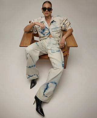 Revival Tie-Dye Lowriders Low Waist Wide Leg Denim - Tie Dye Dreams