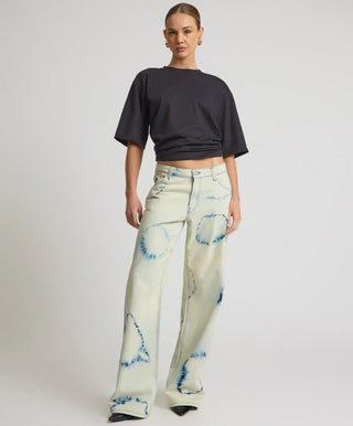 Revival Tie-Dye Lowriders Low Waist Wide Leg Denim - Tie Dye Dreams