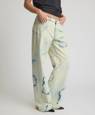 Revival Tie-Dye Lowriders Low Waist Wide Leg Denim - Tie Dye Dreams