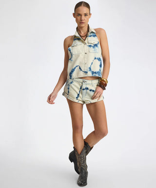 Revival Bandits Tie-Dye Low Waist Denim Shorts - Tie Dye Dreams