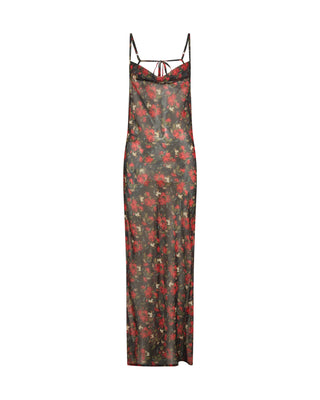 Flower Jagger Slip Dress - Red