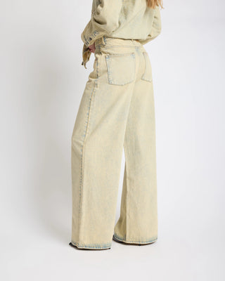 LOVE MACHINES HIGH WAIST SUPER WIDE LEG DENIM JEANS- BLUE SAND