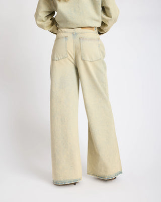 LOVE MACHINES HIGH WAIST SUPER WIDE LEG DENIM JEANS- BLUE SAND