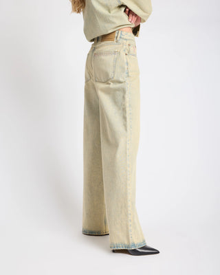 LOVE MACHINES HIGH WAIST SUPER WIDE LEG DENIM JEANS- BLUE SAND