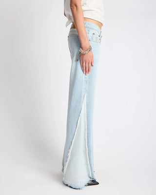 Johnnies Low Waist Wide Leg Flared Denim Jeans - Cosmic Blue