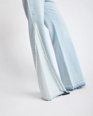 Johnnies Low Waist Wide Leg Flared Denim Jeans - Cosmic Blue