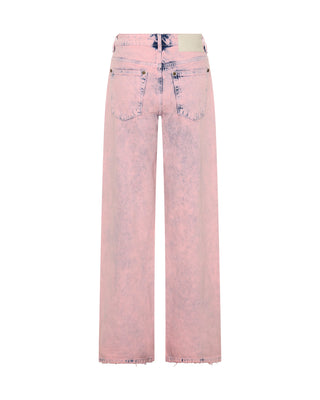Low Riders Low Waist Wide Leg Denim Jeans - Pink Haze