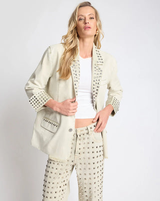 Silver Storm Studded Blazer - Antique Khaki