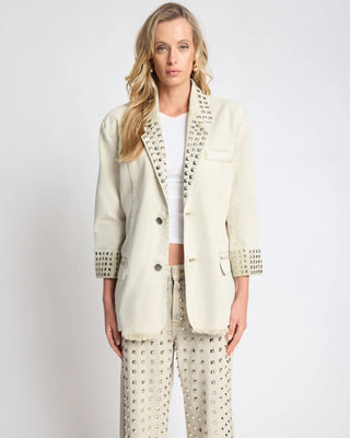 Silver Storm Studded Blazer - Antique Khaki