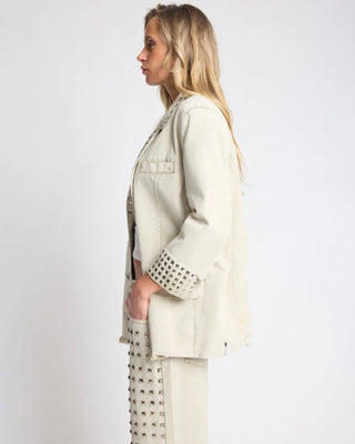 Silver Storm Studded Blazer - Antique Khaki