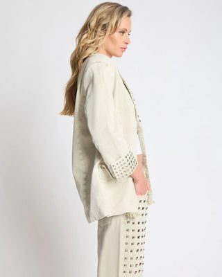 Silver Storm Studded Blazer - Antique Khaki