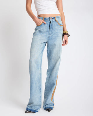 Rodeo Queen Icon High Waist Straight Leg Denim Jeans - Salty Dog