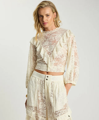 Savage Romance Lace Frill Cami Top - Vintage White