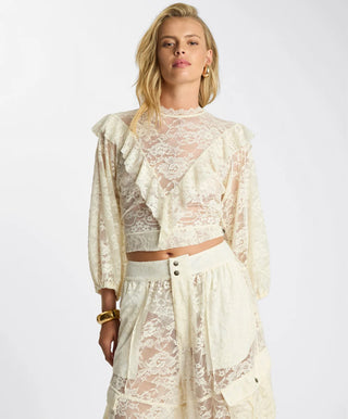 Savage Romance Lace Frill Cami Top - Vintage White