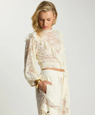 Savage Romance Lace Frill Cami Top - Vintage White