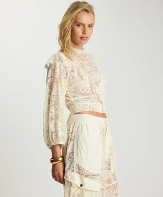 Savage Romance Lace Frill Cami Top - Vintage White