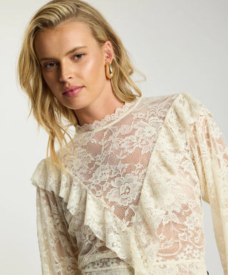 Savage Romance Lace Frill Cami Top - Vintage White