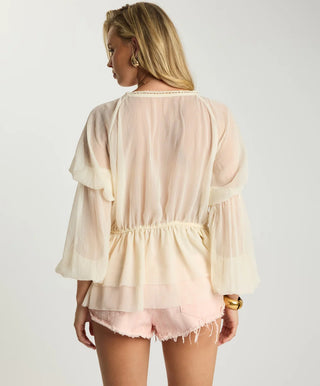 Luminette Sheer Longsleeve Blouse - Ivory
