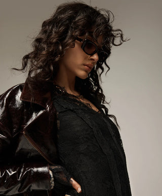 Obsidian Moto Zip Leather Jacket - Merlot