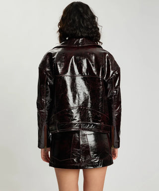 Obsidian Moto Zip Leather Jacket - Merlot