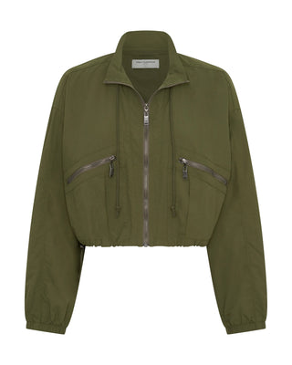Drift Cropped Bubble Hem Jacket - Khaki