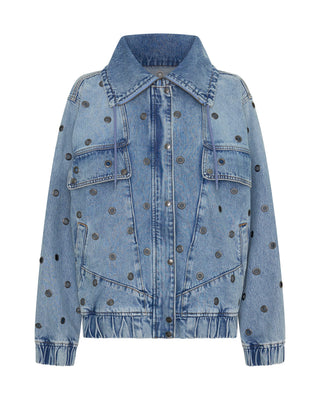 Punk Paradise Denim Bomber Jacket - Salty Dog