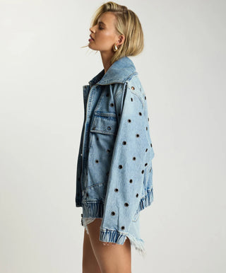 Punk Paradise Denim Bomber Jacket - Salty Dog