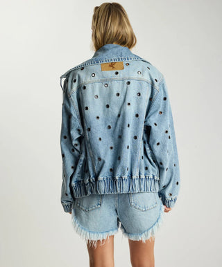 Punk Paradise Denim Bomber Jacket - Salty Dog