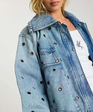 Punk Paradise Denim Bomber Jacket - Salty Dog