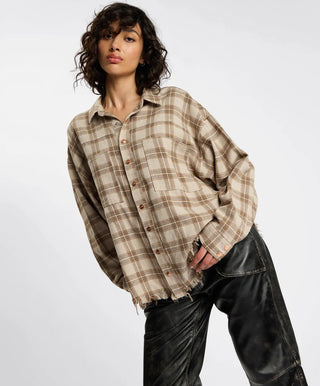Daria Havana Flannel Check Shirt - Tan Check