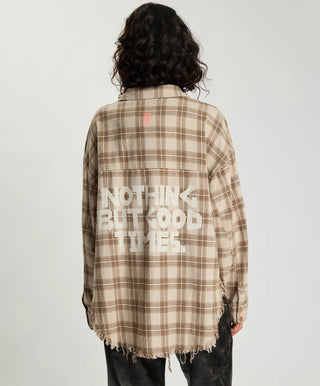 Daria Havana Flannel Check Shirt - Tan Check