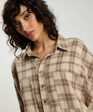 Daria Havana Flannel Check Shirt - Tan Check