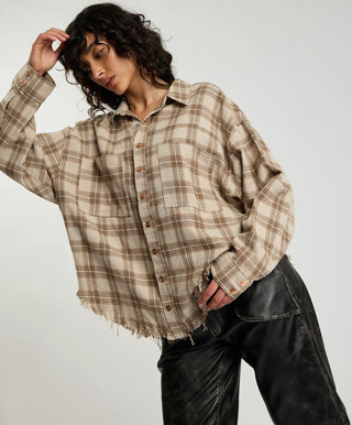 Daria Havana Flannel Check Shirt - Tan Check