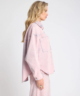 Star Teaser Daria Denim Shacket - Pink Haze
