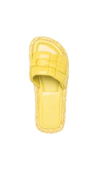 Tilda leather sliders yellow