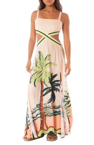 PALM GLOW FOXTAIL DRESS