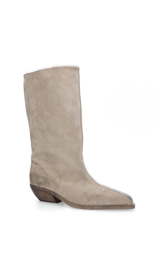 BEIGE LEATHER BOOTS