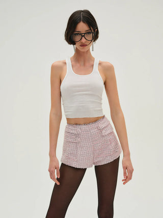 Strawberry Cream Tweed Shorts