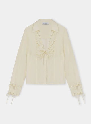 ARWEN ECRU RUCHED BLOUSE